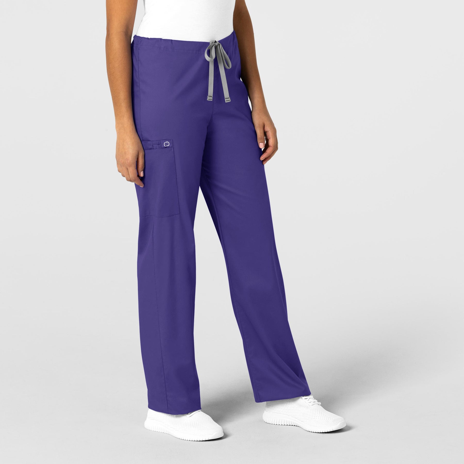 WonderWORK Unisex Drawstring Cargo Scrub Pant Grape side view