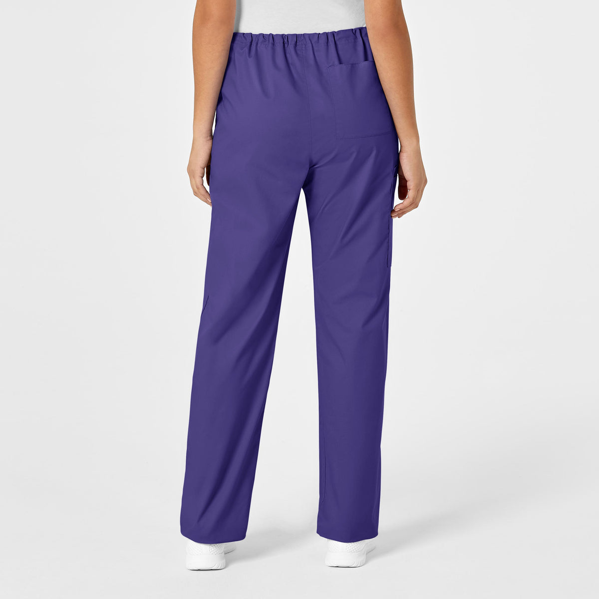 WonderWORK Unisex Drawstring Cargo Scrub Pant Grape back view