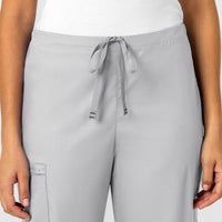 WonderWORK Unisex Drawstring Cargo Scrub Pant Grey front detail