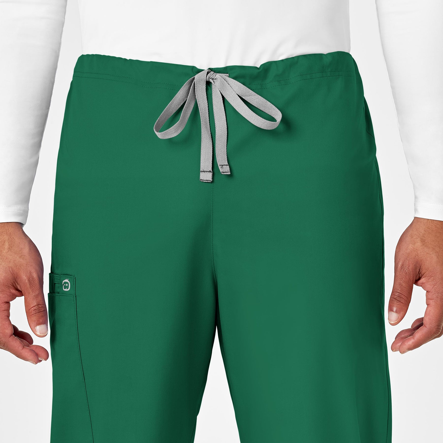 WonderWORK Unisex Drawstring Cargo Scrub Pant Hunter side detail 2