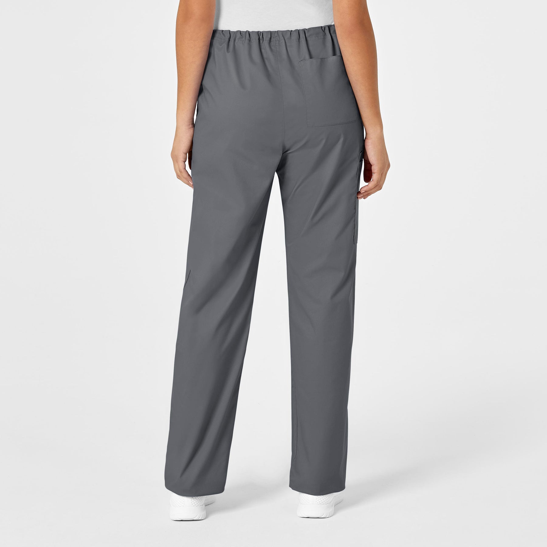 WonderWORK Unisex Drawstring Cargo Scrub Pant Pewter back view