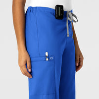 WonderWORK Unisex Drawstring Cargo Scrub Pant Royal side detail 1