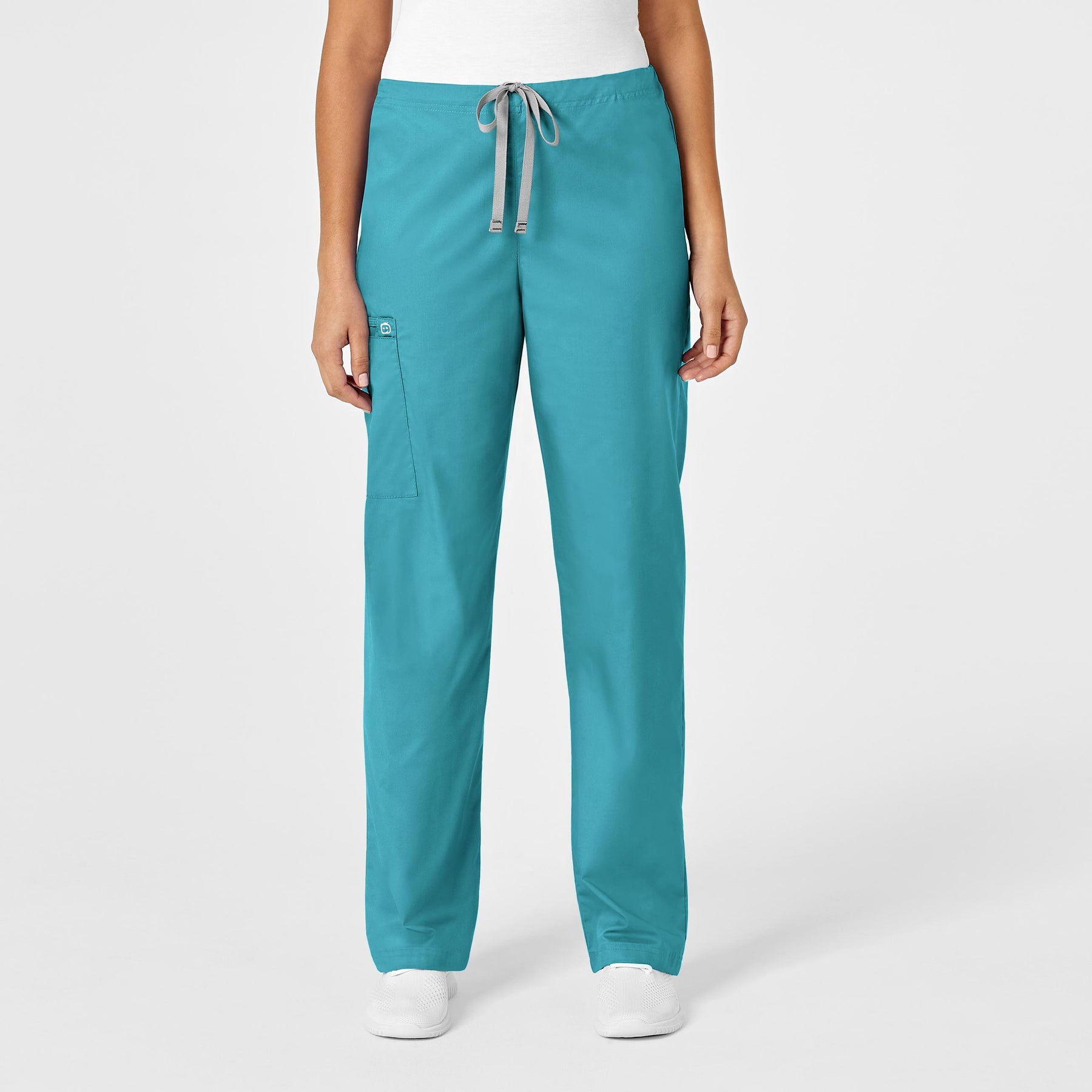 Wink WonderWORK Unisex Drawstring Cargo Scrub Pant Teal Blue