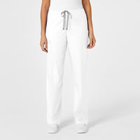 Wink WonderWORK Unisex Drawstring Cargo Scrub Pant White