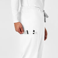 WonderWORK Unisex Drawstring Cargo Scrub Pant White hemline detail