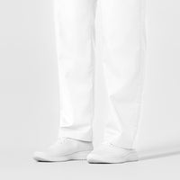 WonderWORK Unisex Drawstring Cargo Scrub Pant White back detail