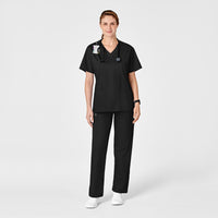 WonderWORK Women's Pull-On Cargo Scrub Pant Black full scrub set