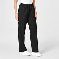 WonderWORK Women's Pull-On Cargo Scrub Pant Black side view