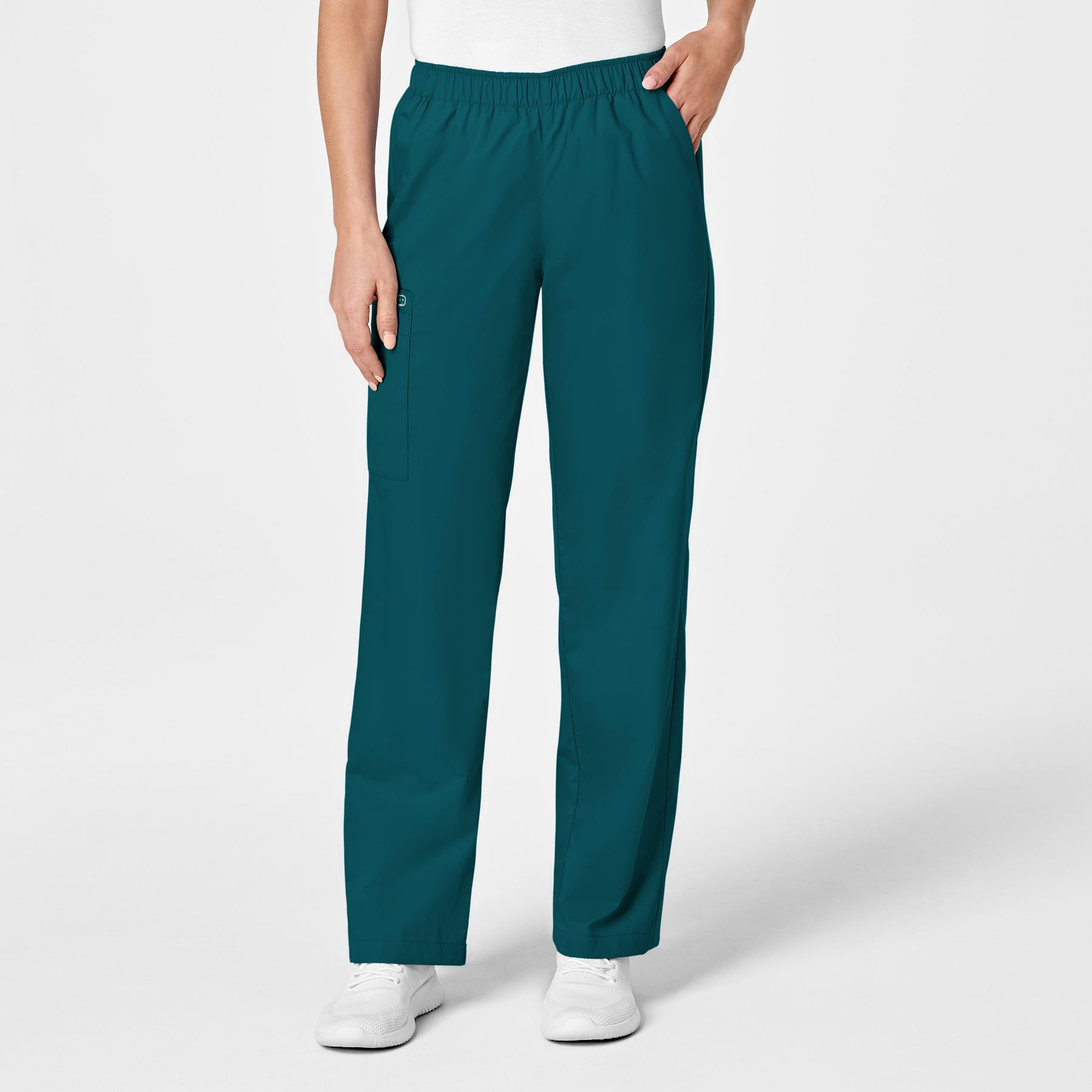 Wink WonderWORK Women's Pull-On Cargo Scrub Pant Caribbean Blue