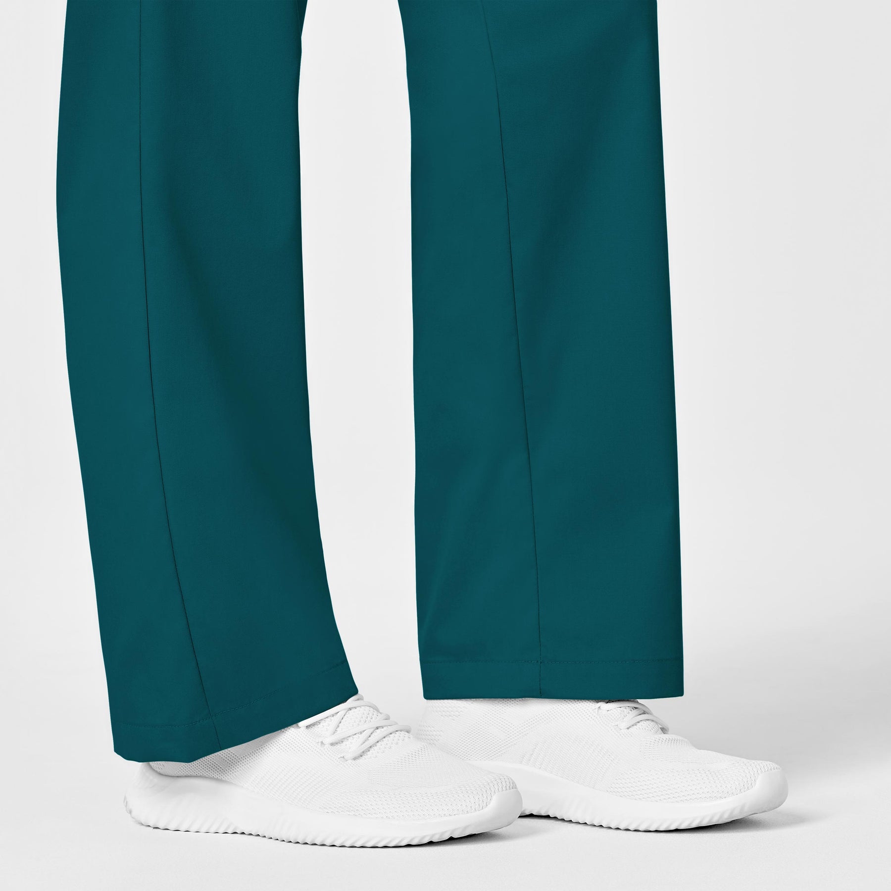 WonderWORK Women's Pull-On Cargo Scrub Pant Caribbean Blue hemline detail