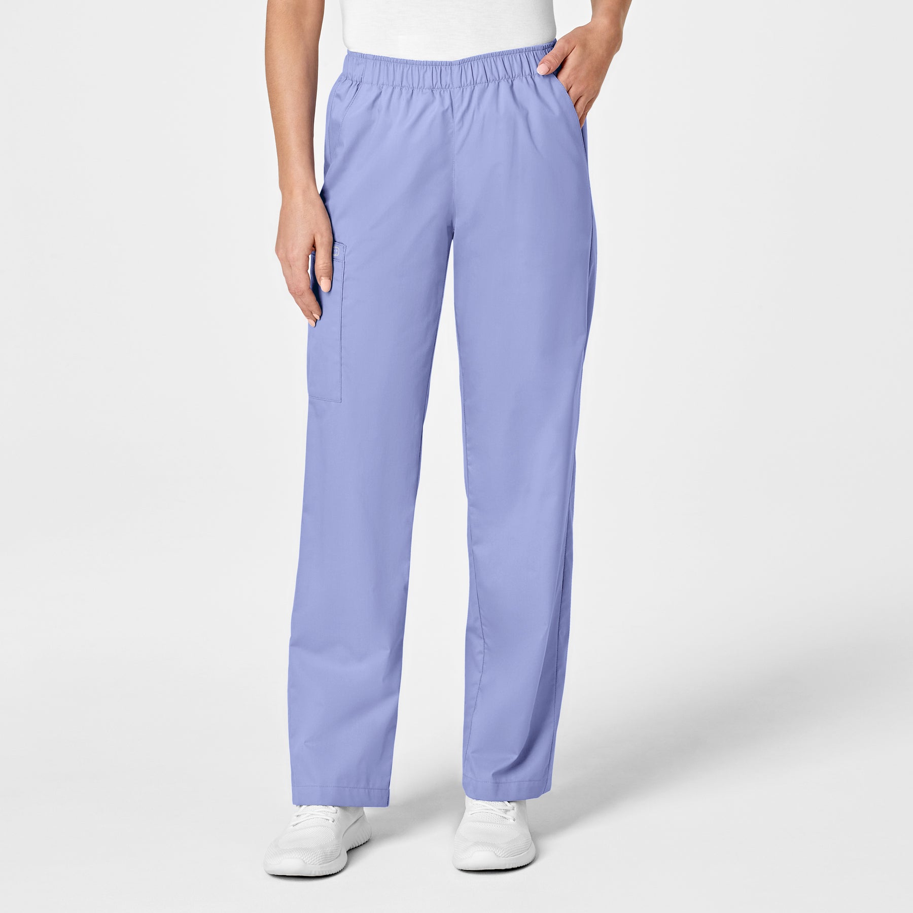 Wink WonderWORK Women's Pull-On Cargo Scrub Pant Ceil Blue