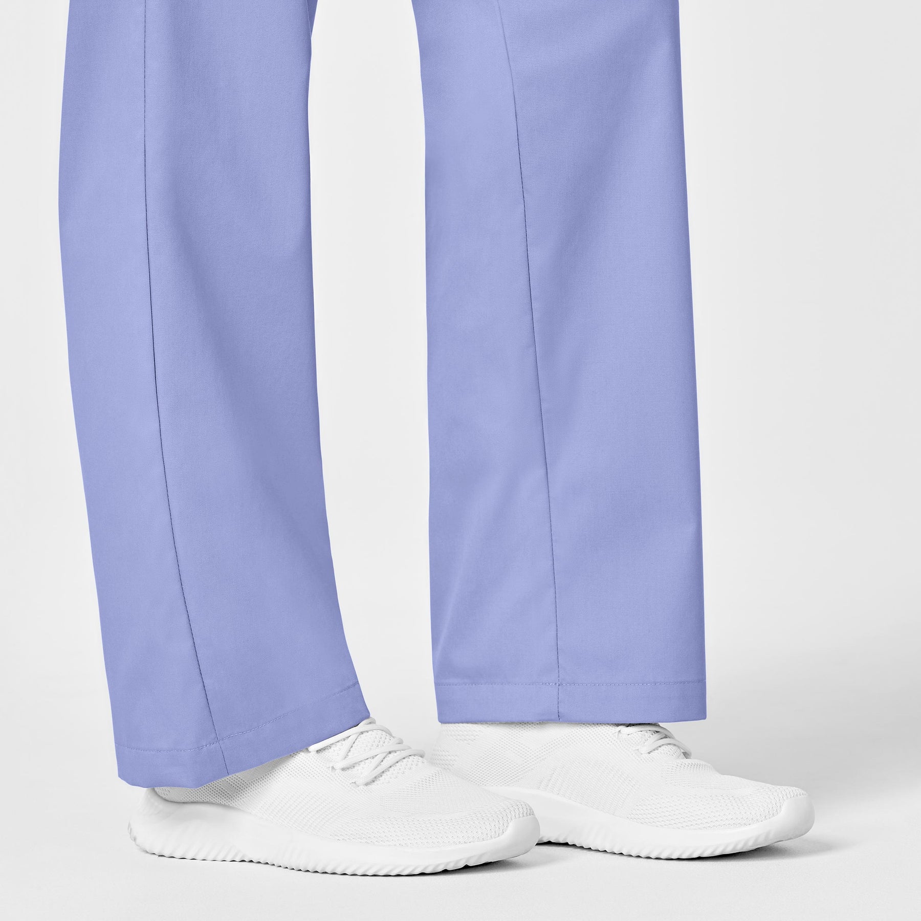 WonderWORK Women's Pull-On Cargo Scrub Pant Ceil Blue hemline detail