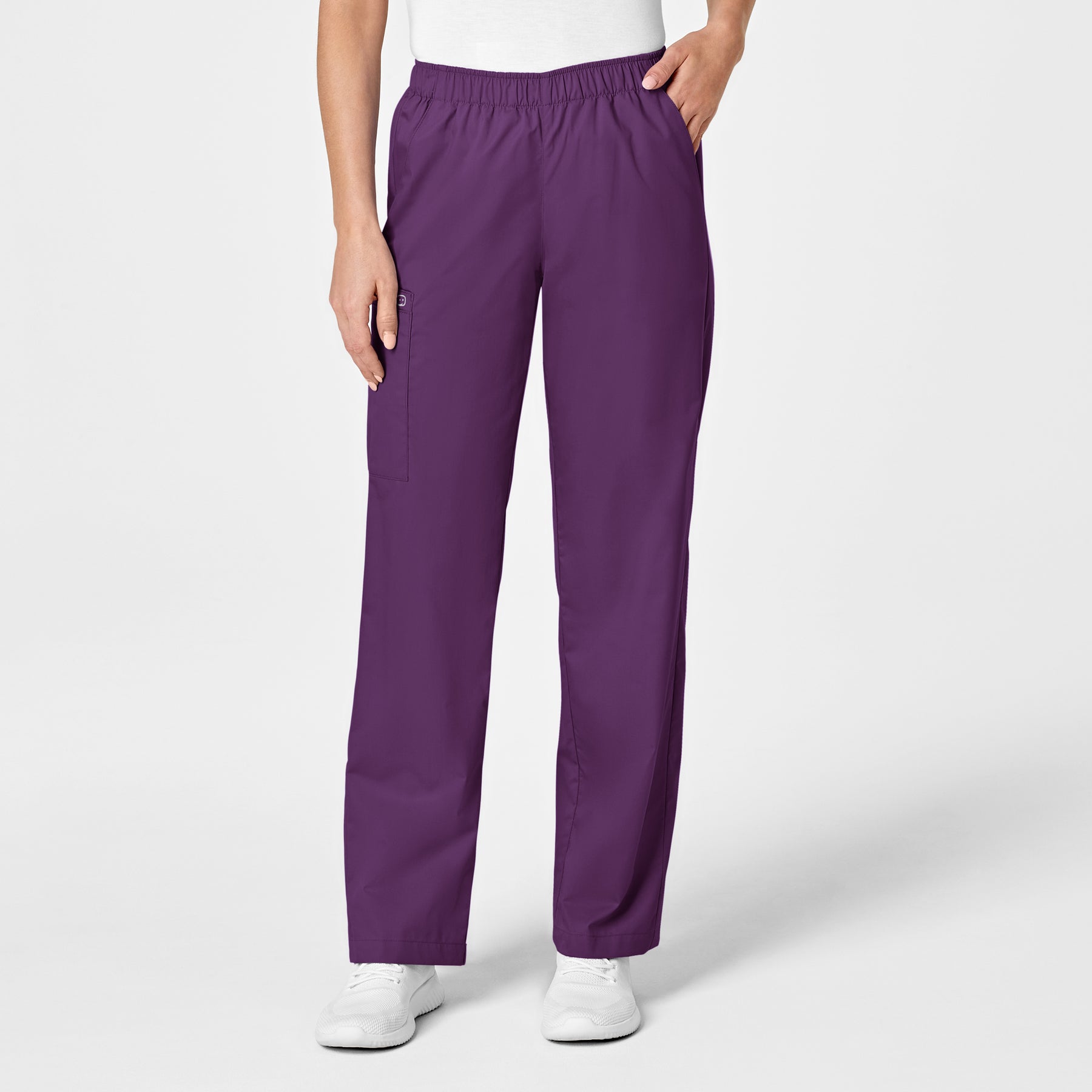 Wink WonderWORK Women's Pull-On Cargo Scrub Pant Eggplant