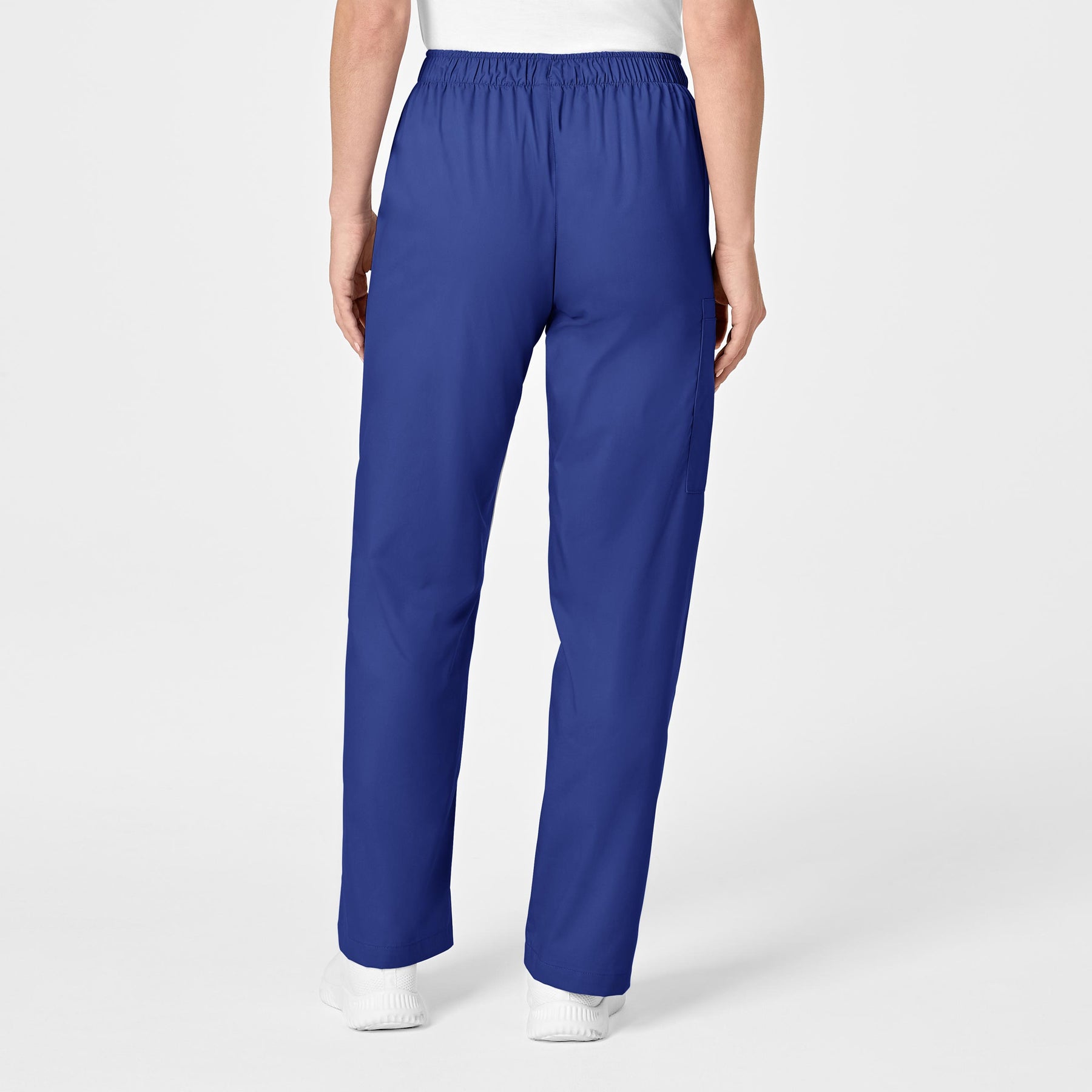 WonderWORK Women's Pull-On Cargo Scrub Pant Galaxy Blue back view