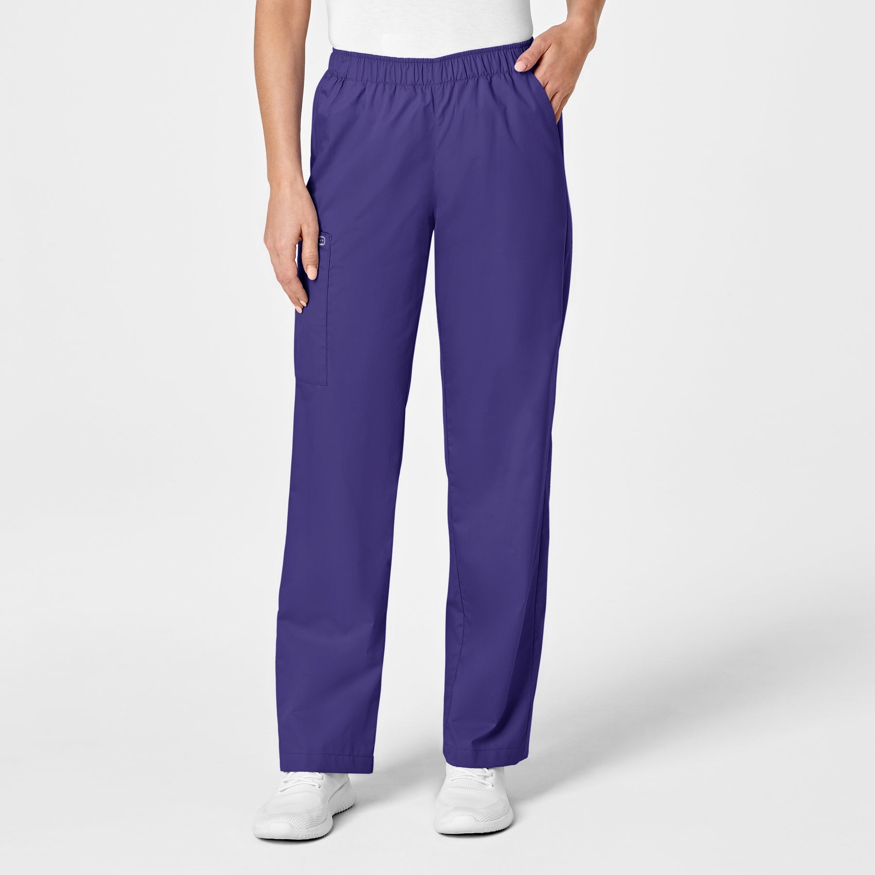 Wink WonderWORK Women's Pull-On Cargo Scrub Pant Grape