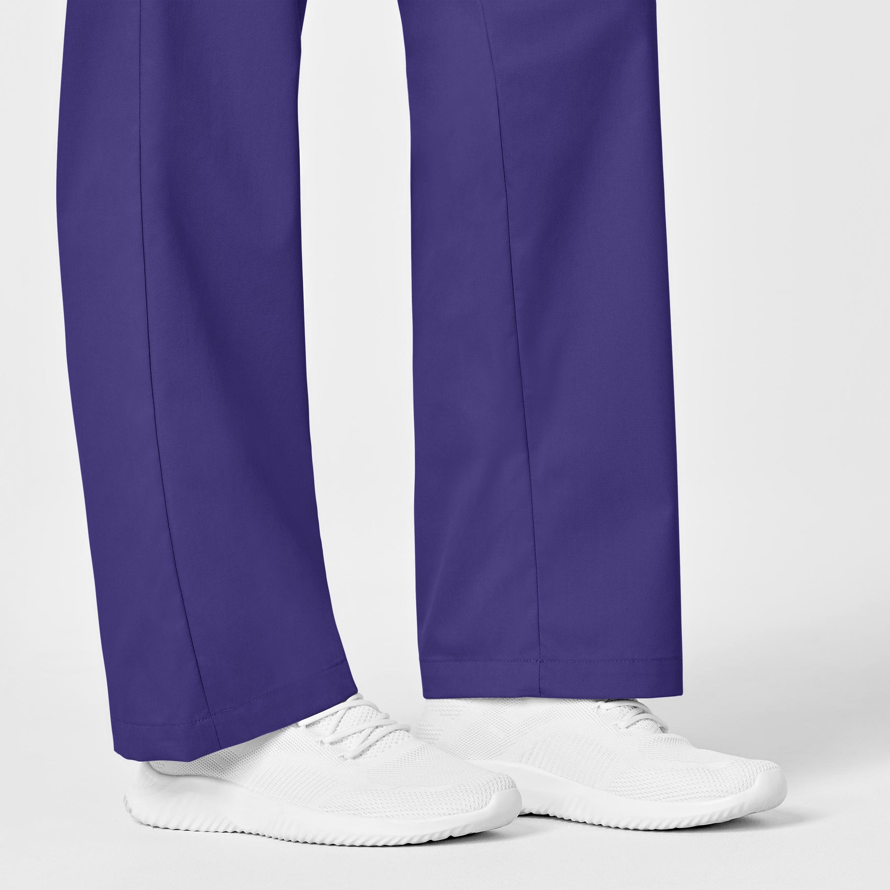 WonderWORK Women's Pull-On Cargo Scrub Pant Grape hemline detail