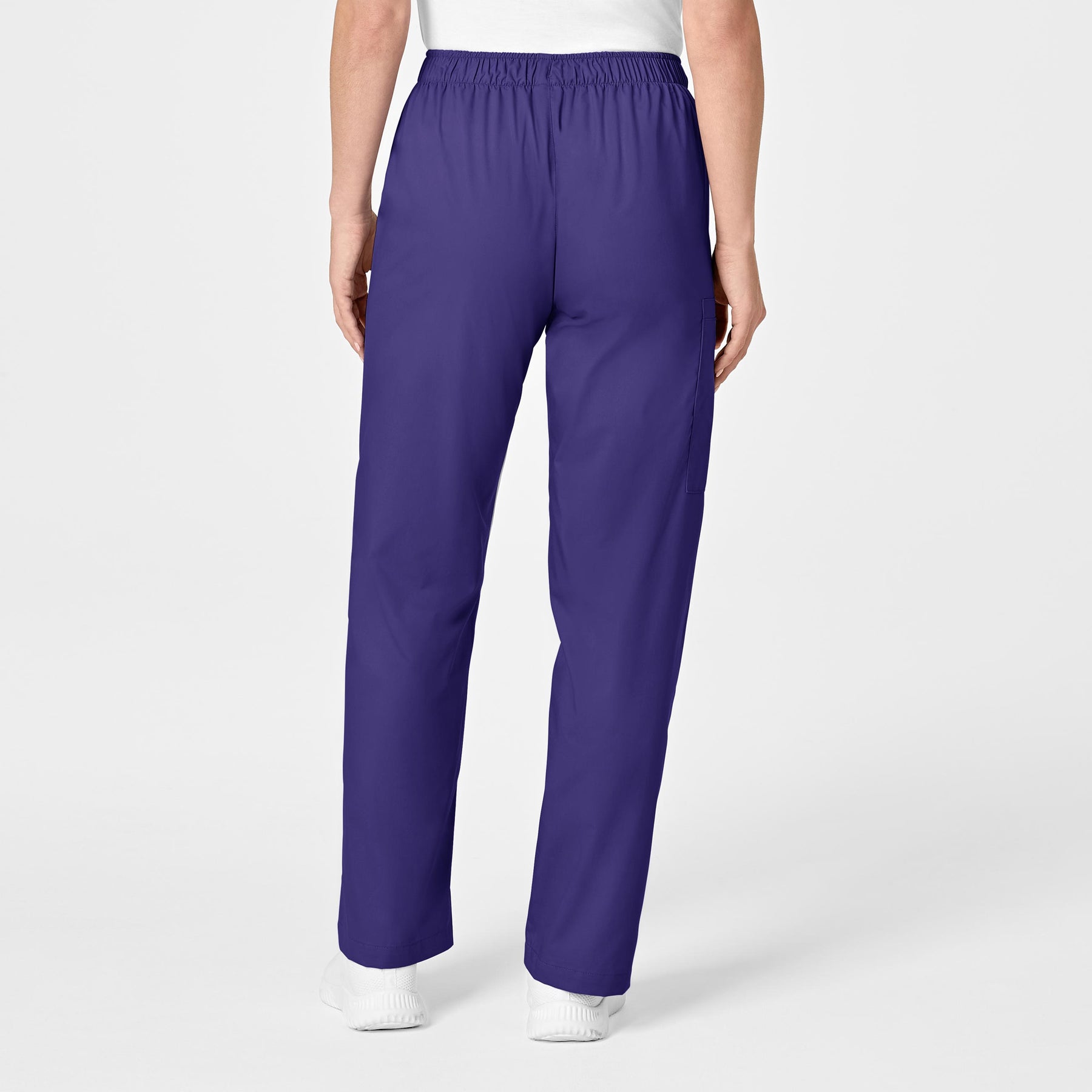 WonderWORK Women's Pull-On Cargo Scrub Pant Grape back view