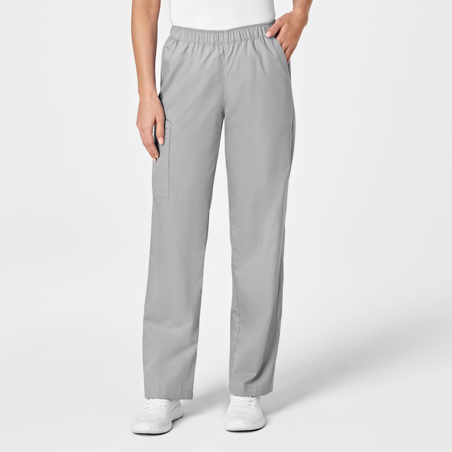 Wink WonderWORK Women's Pull-On Cargo Scrub Pant Grey