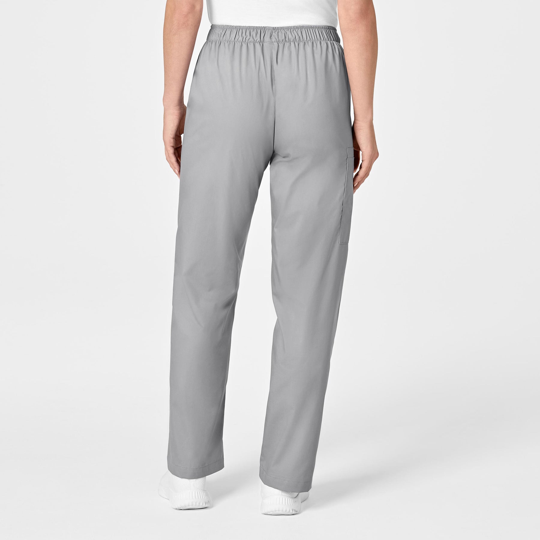 WonderWORK Women's Pull-On Cargo Scrub Pant Grey back view