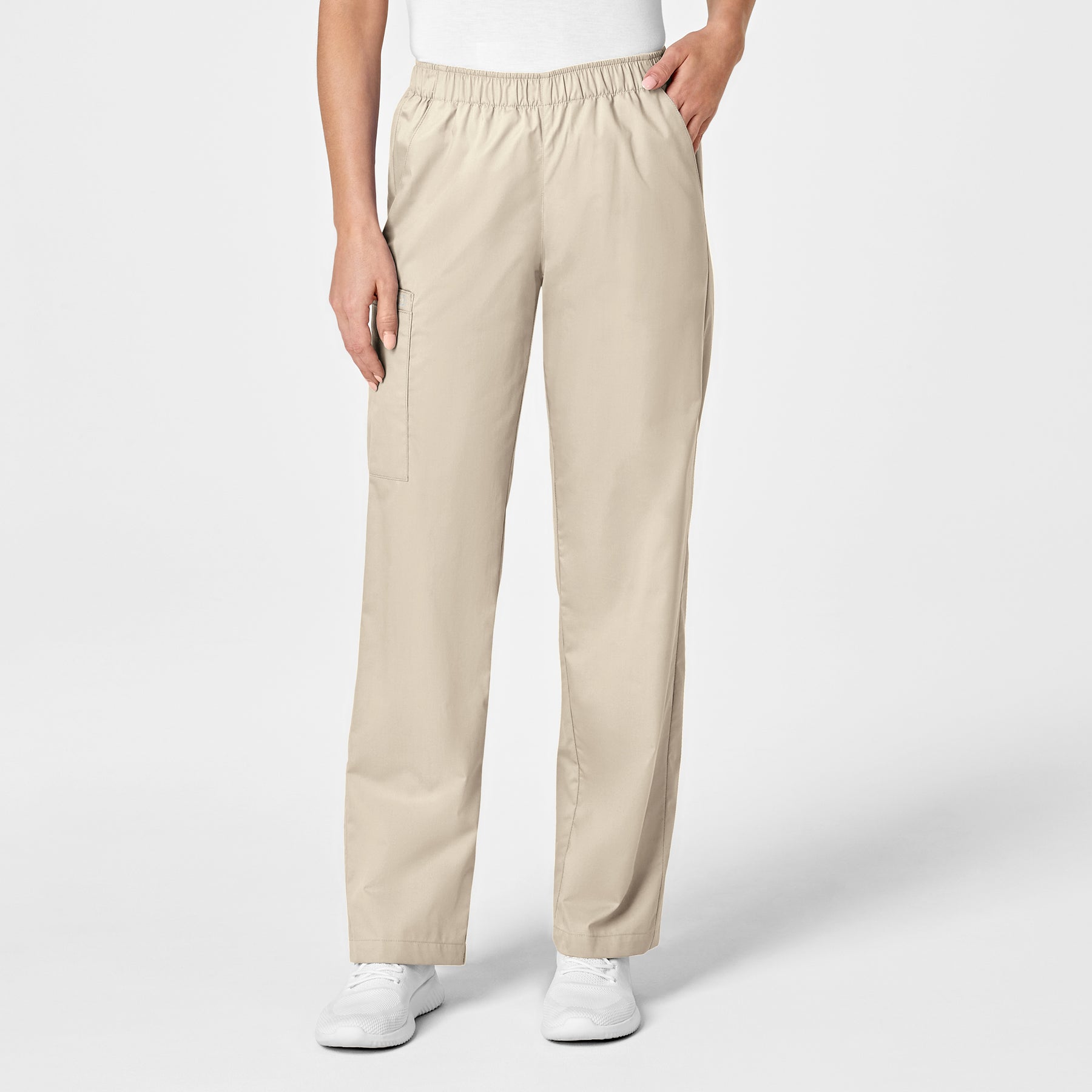 Wink WonderWORK Women's Pull-On Cargo Scrub Pant Khaki