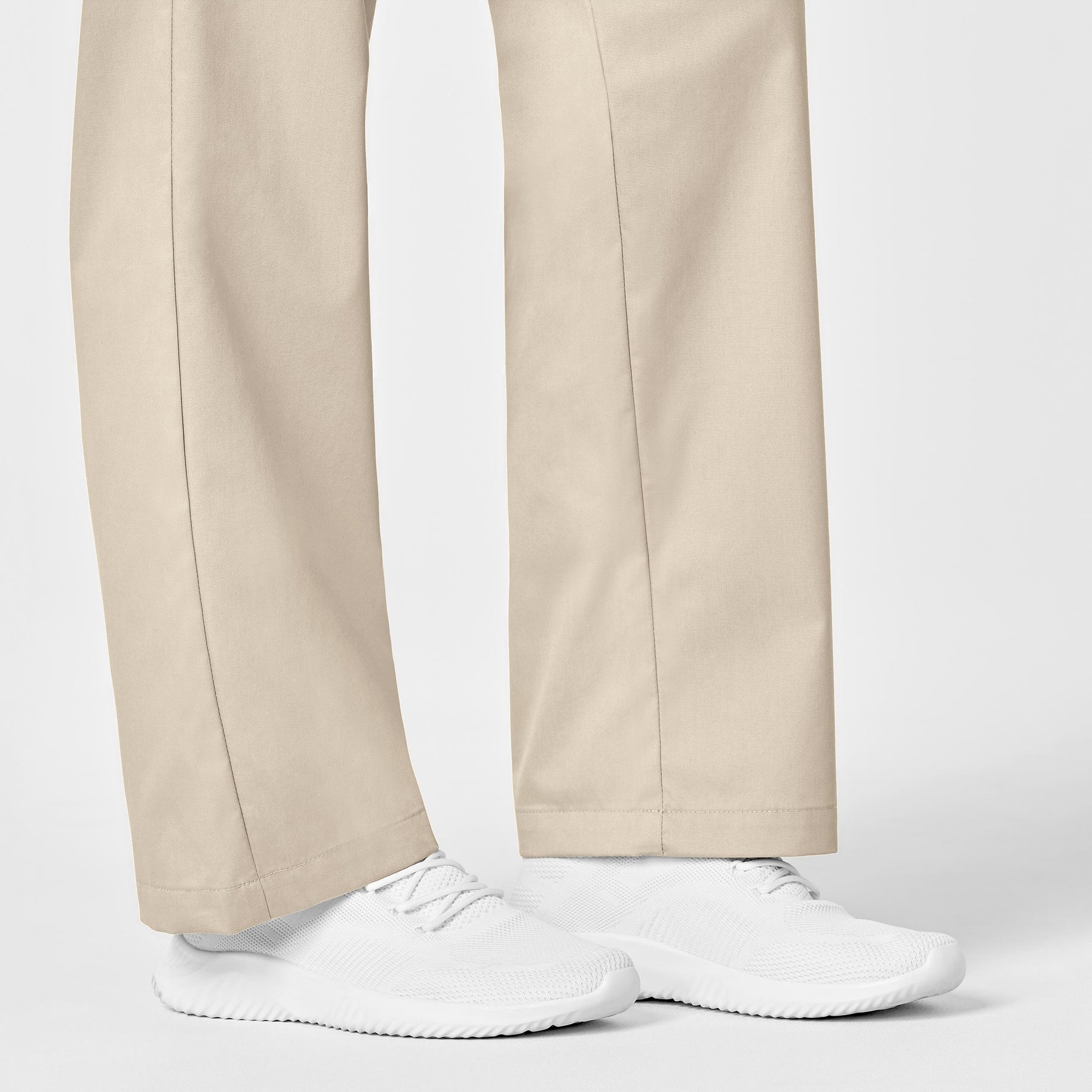 WonderWORK Women's Pull-On Cargo Scrub Pant Khaki hemline detail
