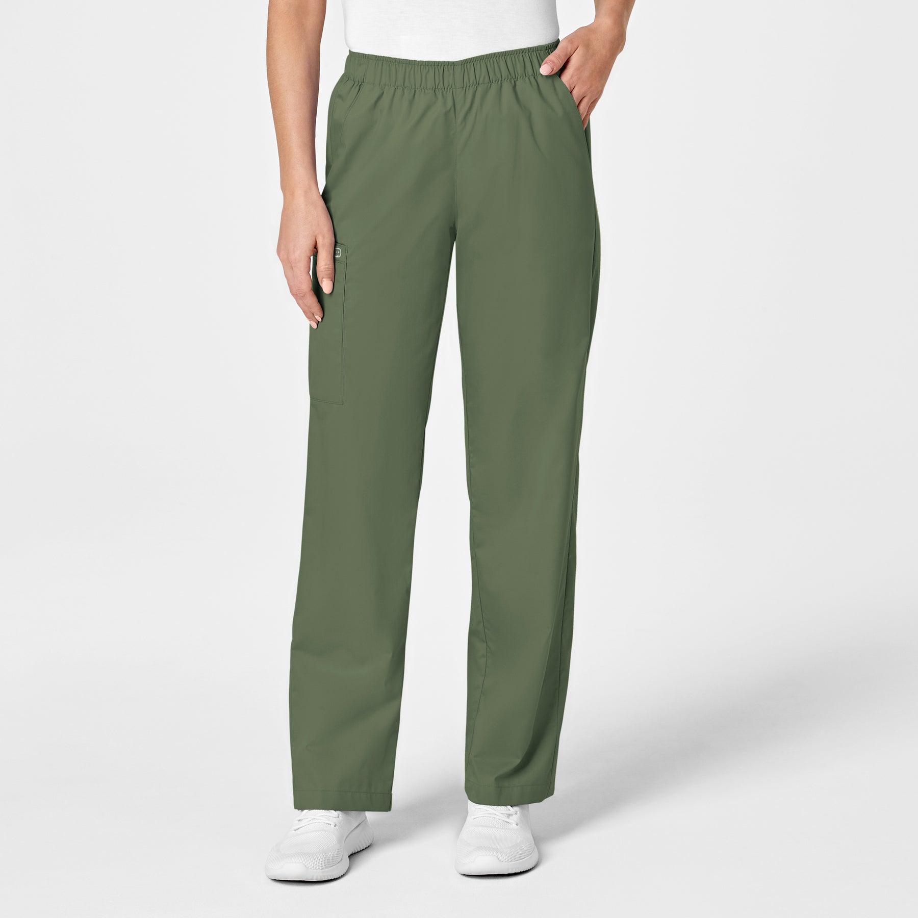 Wink WonderWORK Women's Pull-On Cargo Scrub Pant Olive