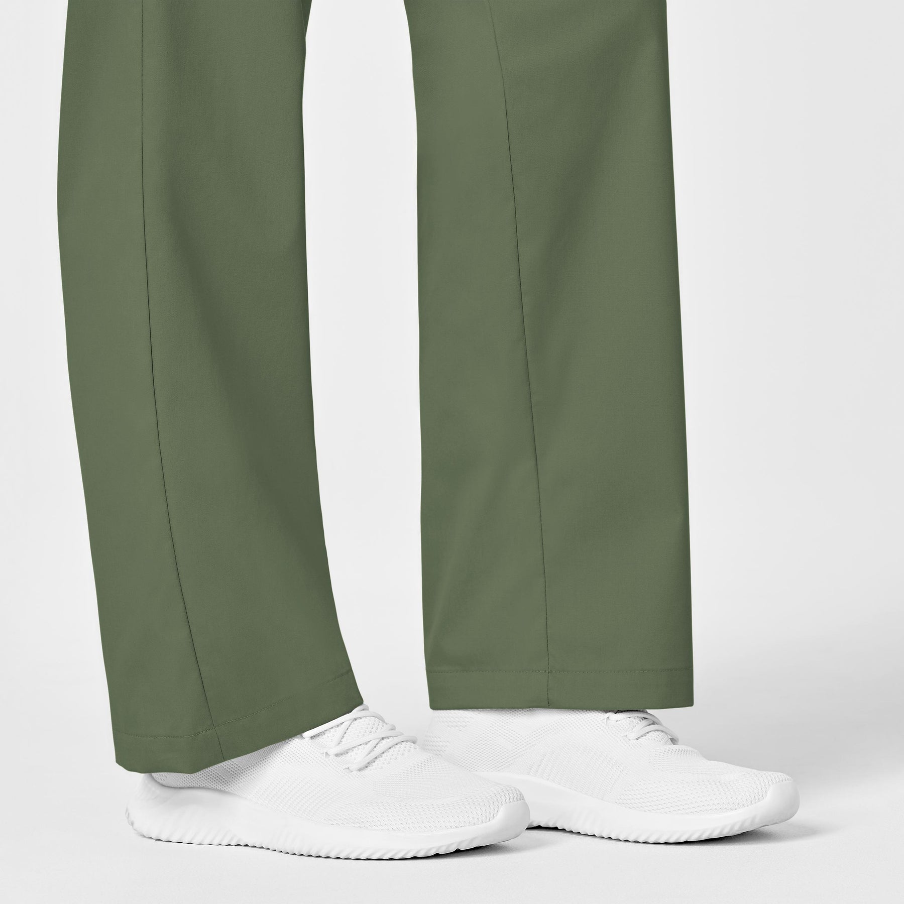 WonderWORK Women's Pull-On Cargo Scrub Pant Olive hemline detail