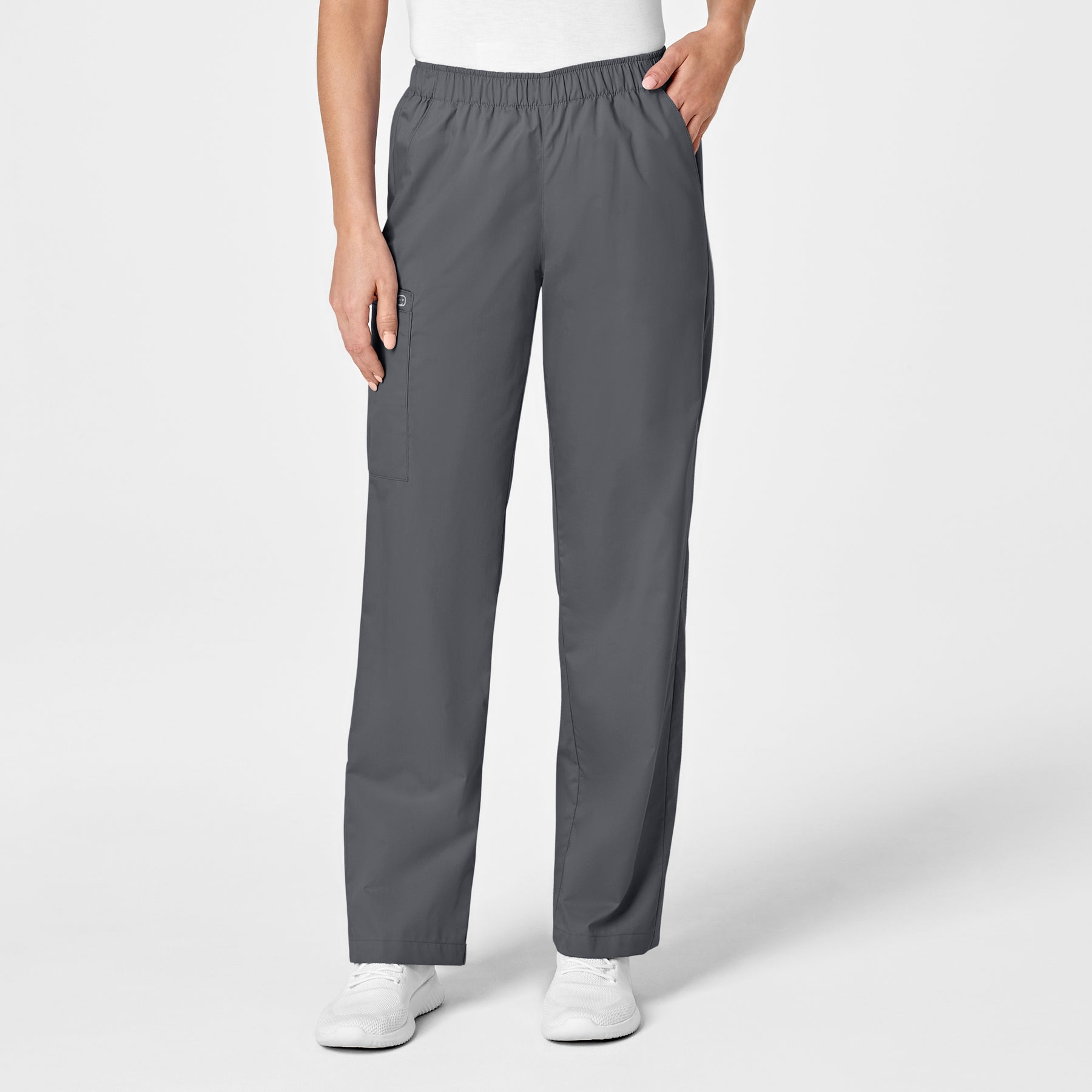 Wink WonderWORK Women's Pull-On Cargo Scrub Pant Pewter