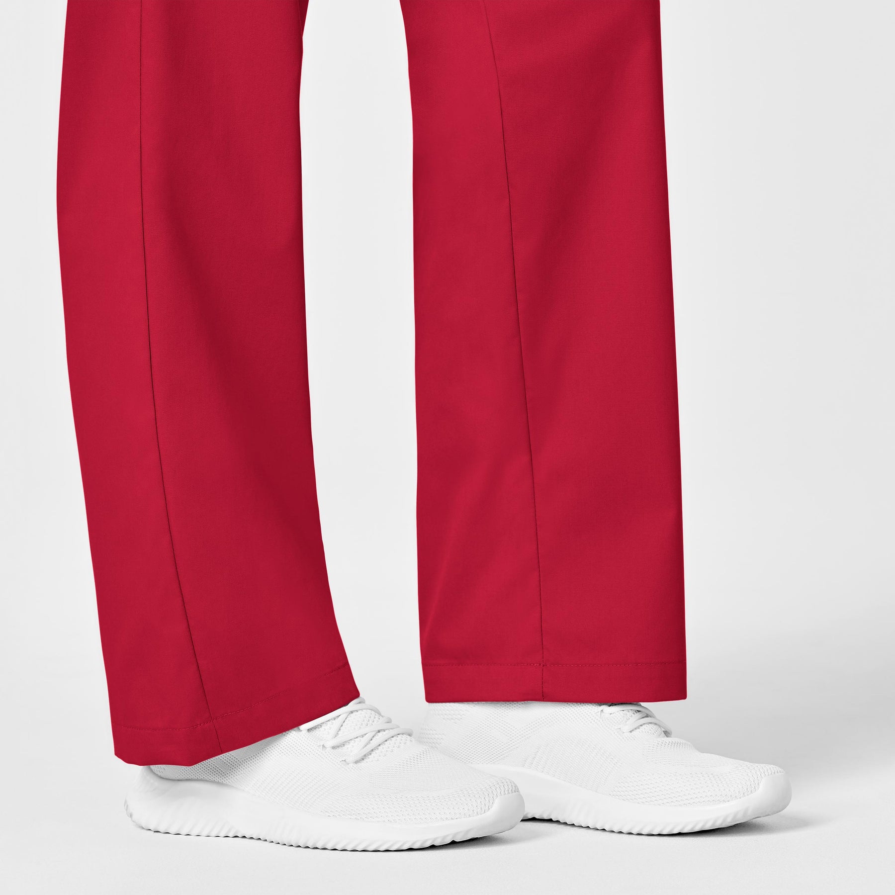 WonderWORK Women's Pull-On Cargo Scrub Pant Red hemline detail