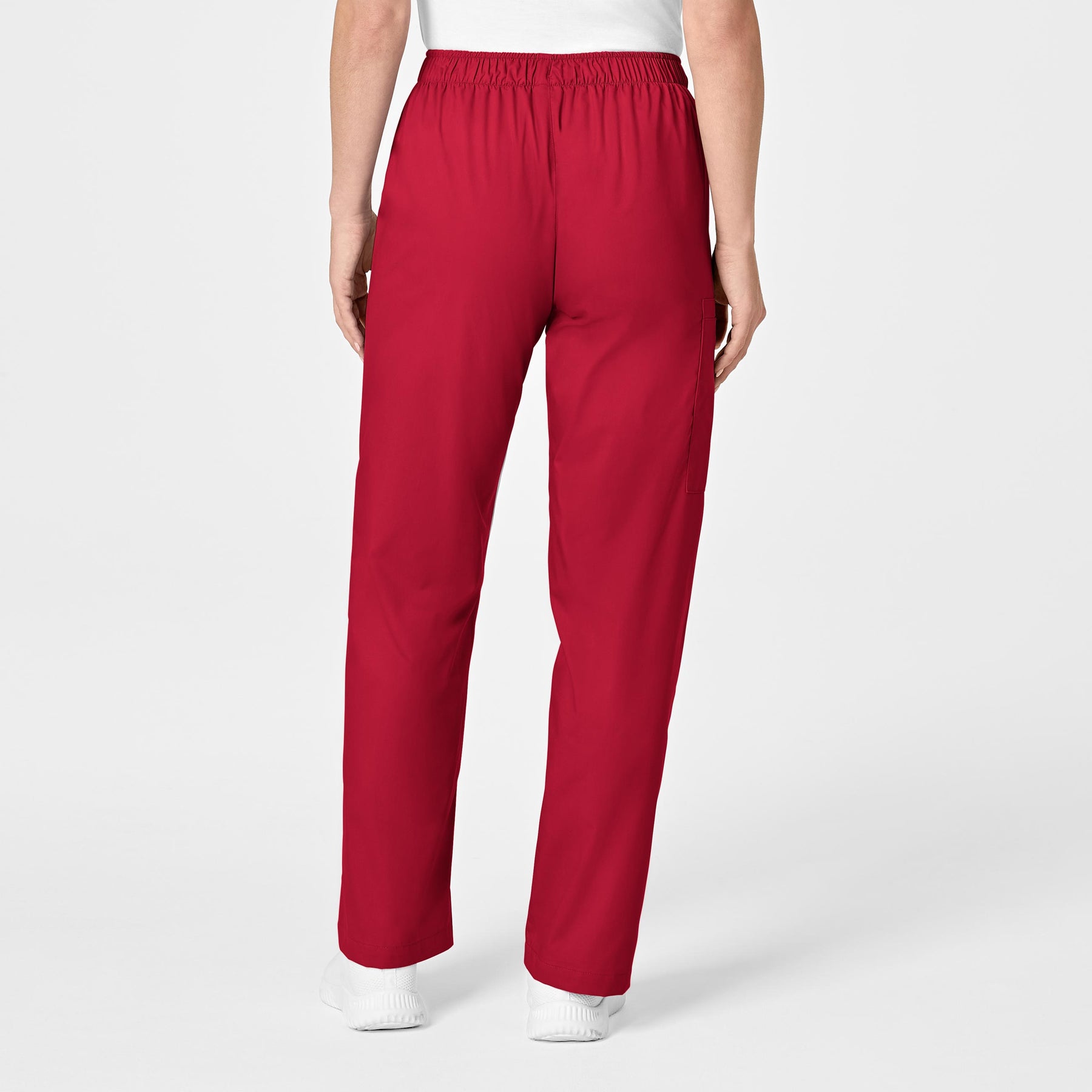 WonderWORK Women's Pull-On Cargo Scrub Pant Red back view