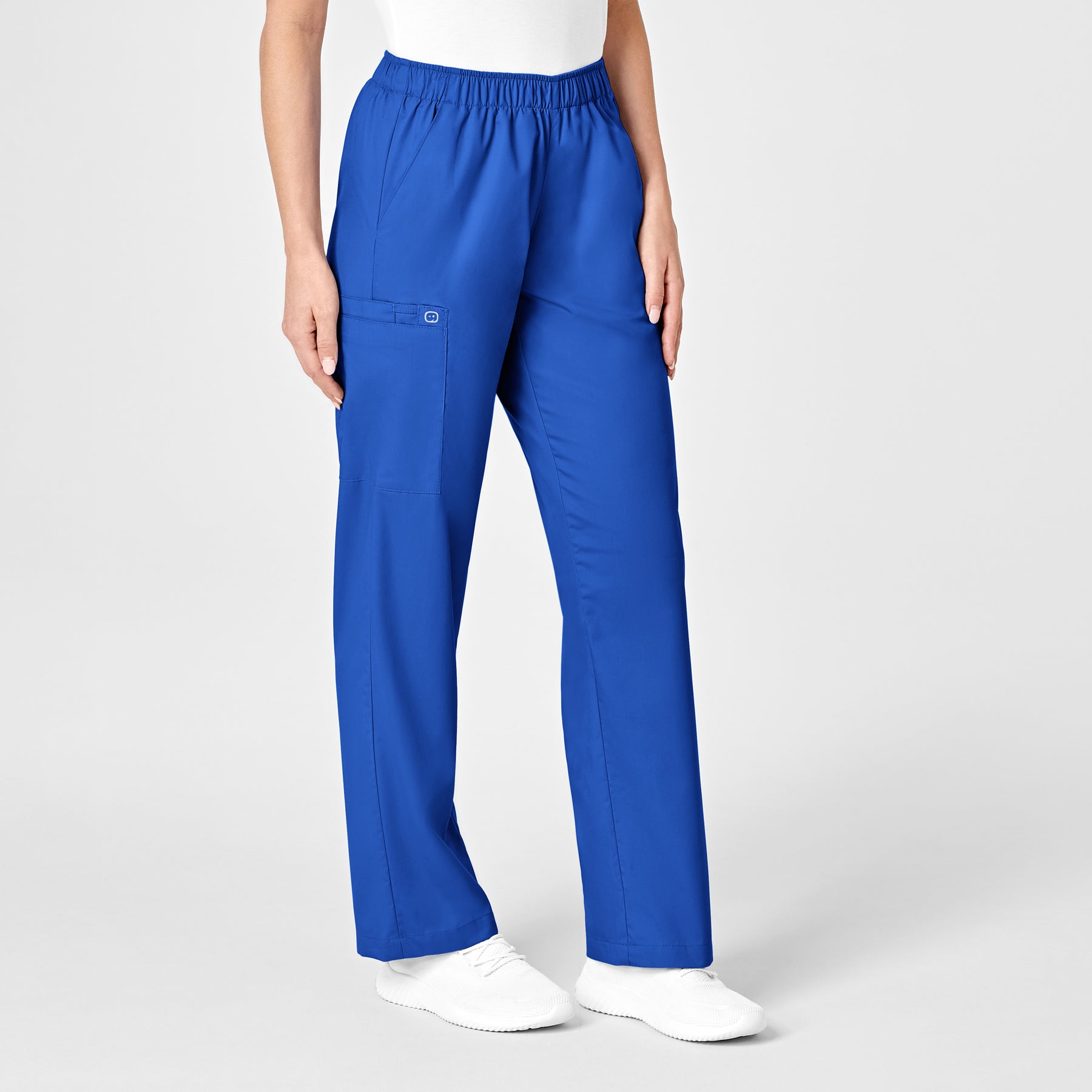WonderWORK Women's Pull-On Cargo Scrub Pant Royal side view