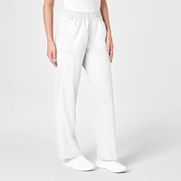 WonderWORK Women's Pull-On Cargo Scrub Pant White side view