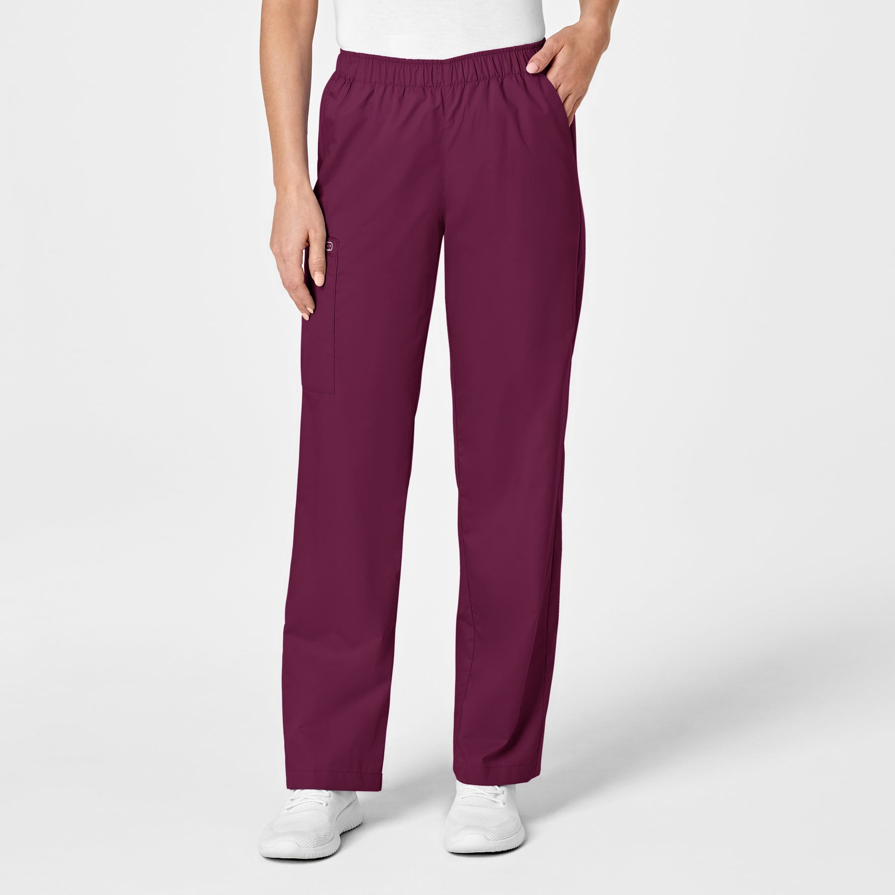 Wink WonderWORK Women's Pull-On Cargo Scrub Pant Wine