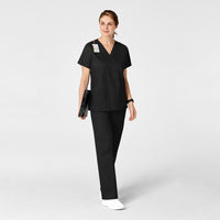 WonderWORK Women's Flare Leg Scrub Pant Black full scrub set