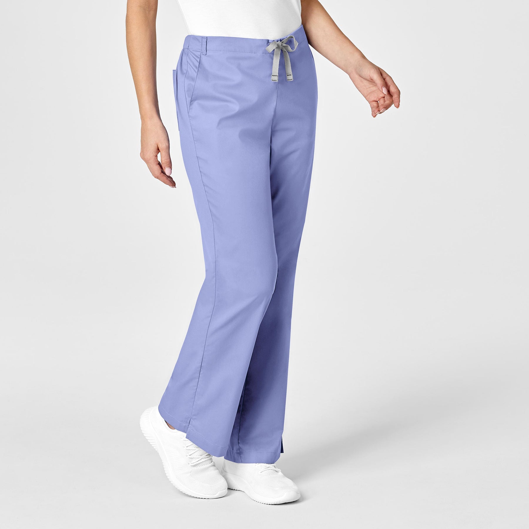 WonderWORK Women's Flare Leg Scrub Pant Ceil Blue side view