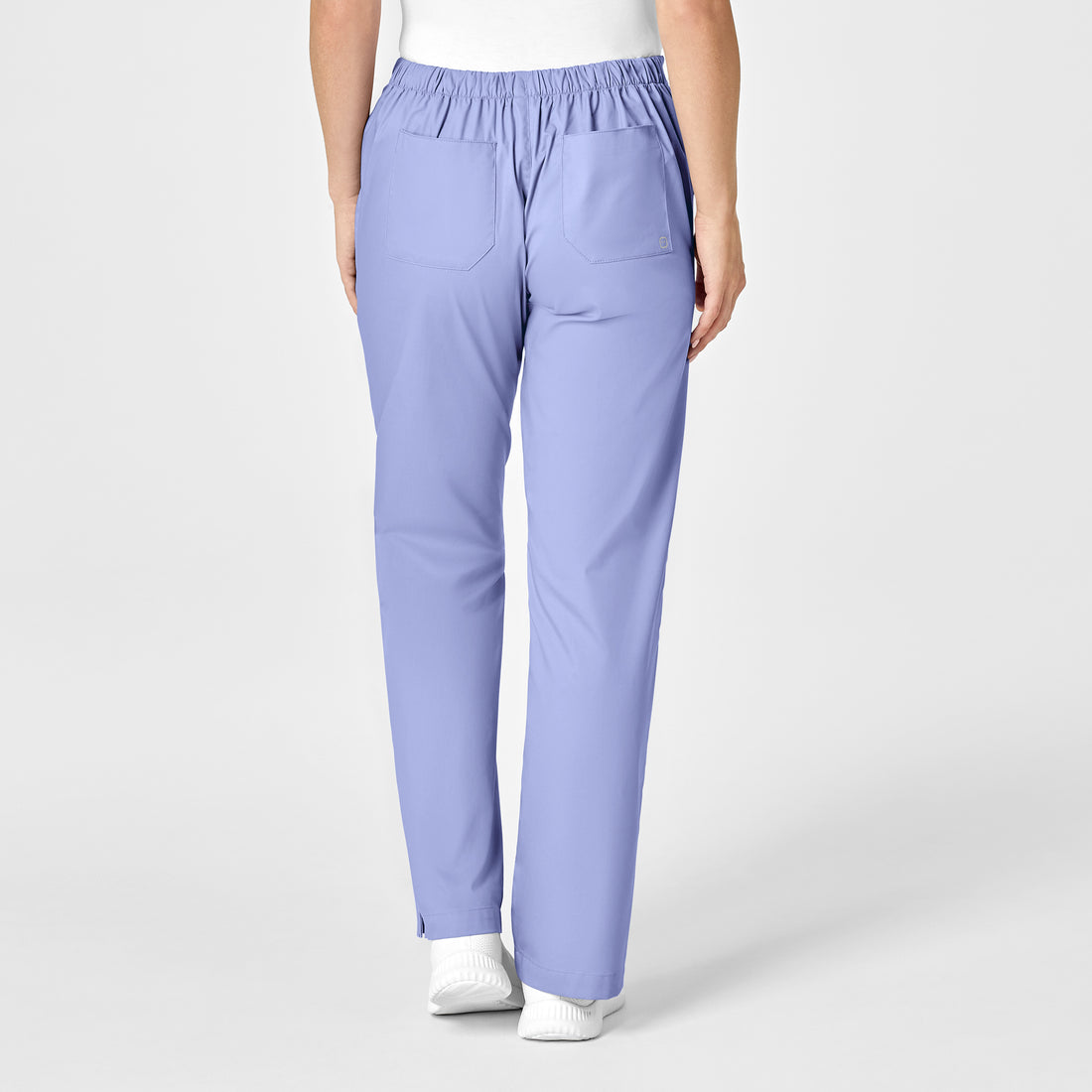WonderWORK Women's Flare Leg Scrub Pant Ceil Blue back view