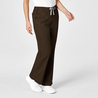 WonderWORK Women's Flare Leg Scrub Pant Chocolate side view