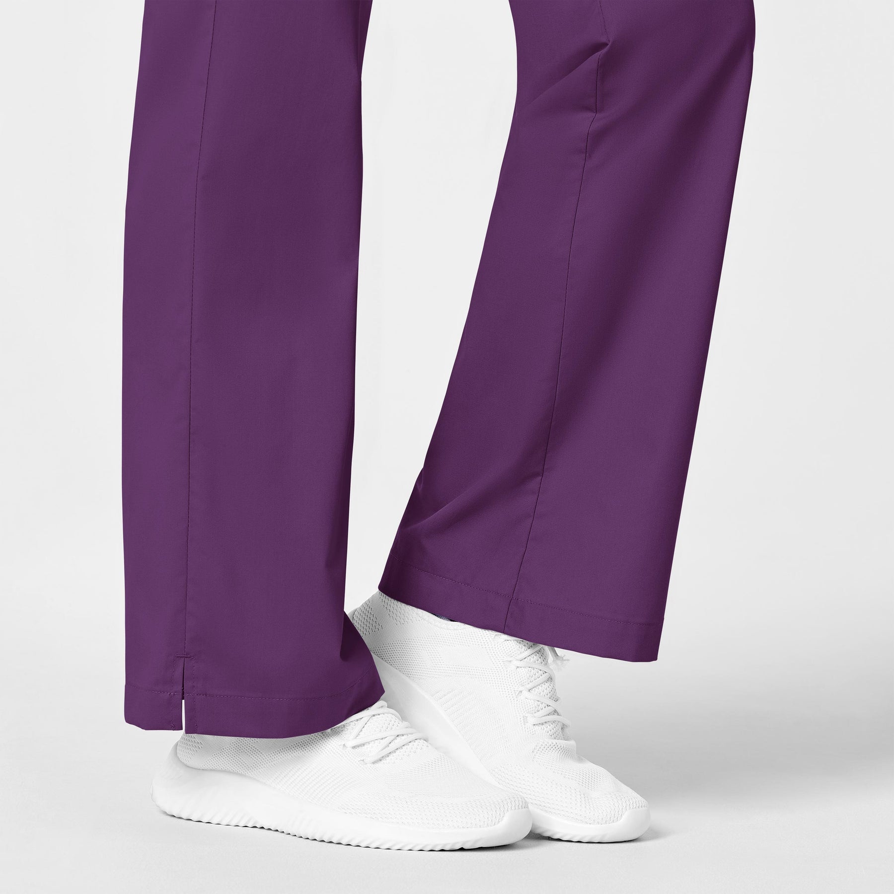 WonderWORK Women's Flare Leg Scrub Pant Eggplant side detail 2