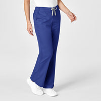 WonderWORK Women's Flare Leg Scrub Pant Galaxy Blue side view