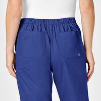 WonderWORK Women's Flare Leg Scrub Pant Galaxy Blue hemline detail