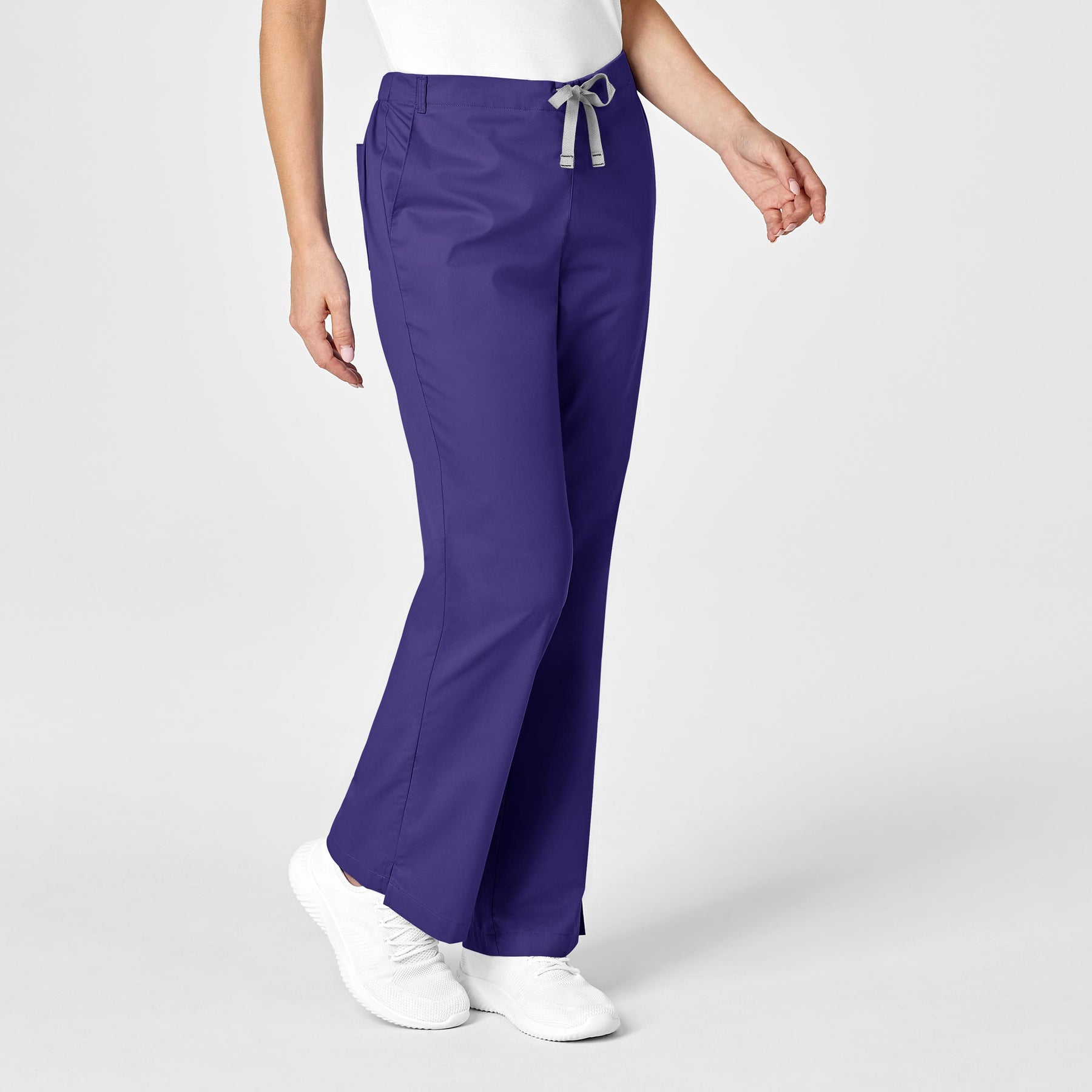 WonderWORK Women's Flare Leg Scrub Pant Grape side view