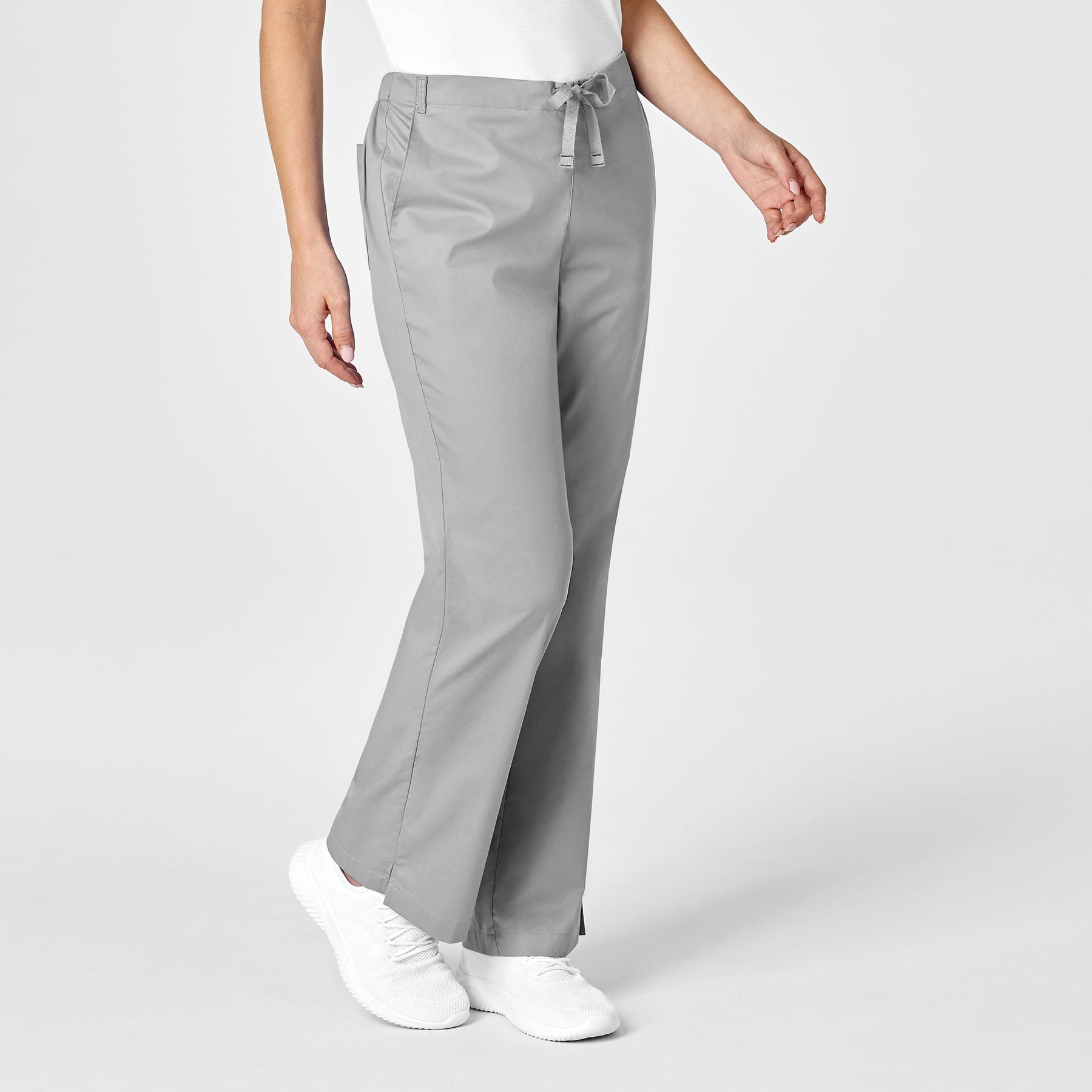 WonderWORK Women's Flare Leg Scrub Pant Grey side view