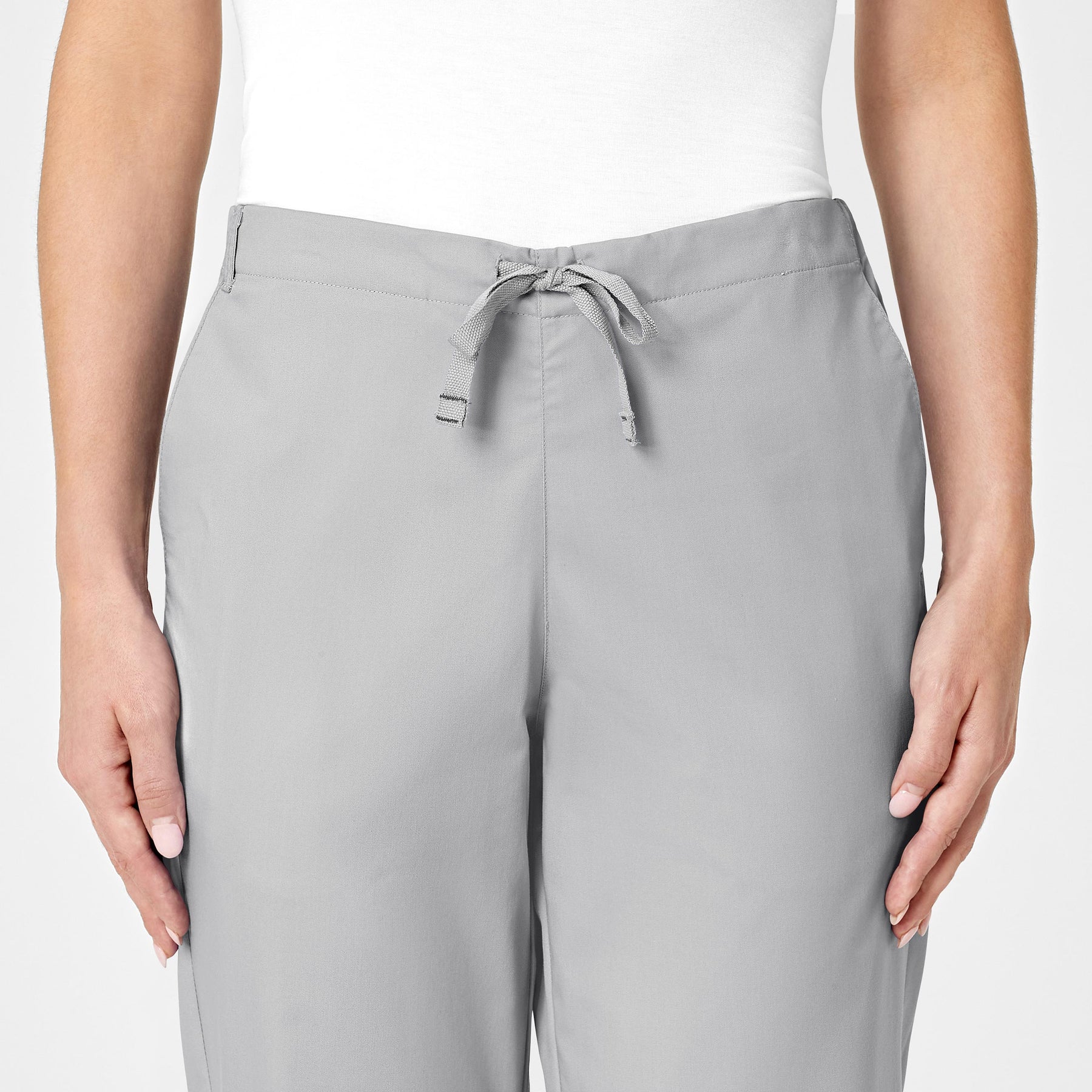 WonderWORK Women's Flare Leg Scrub Pant Grey front detail