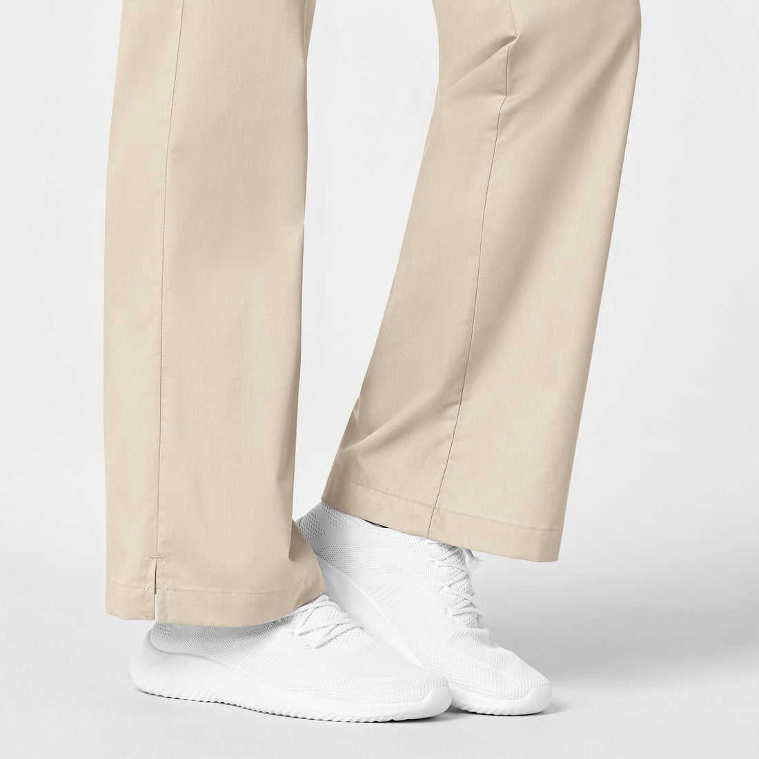 WonderWORK Women's Flare Leg Scrub Pant Khaki side detail 2