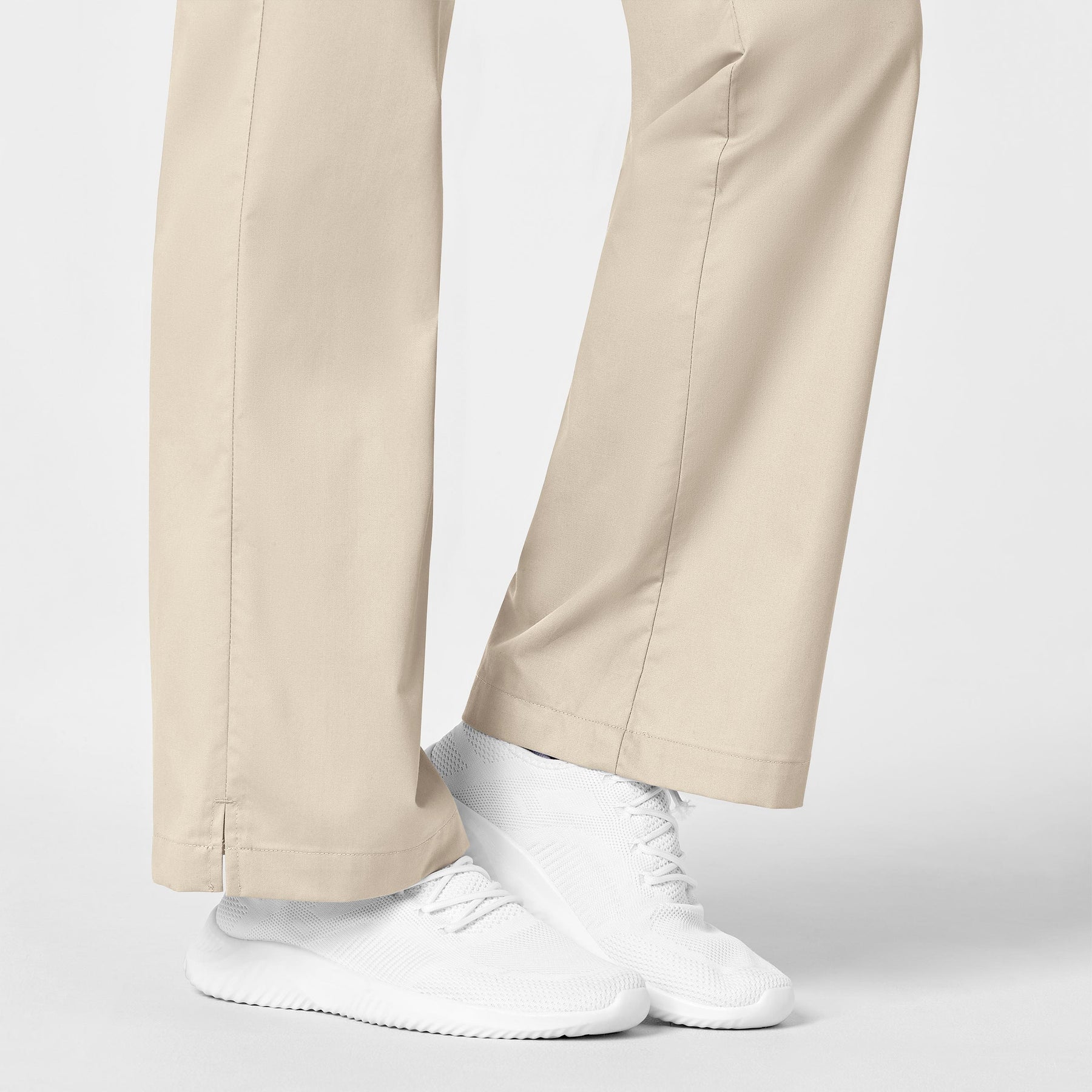 WonderWORK Women's Flare Leg Scrub Pant Khaki side detail 2