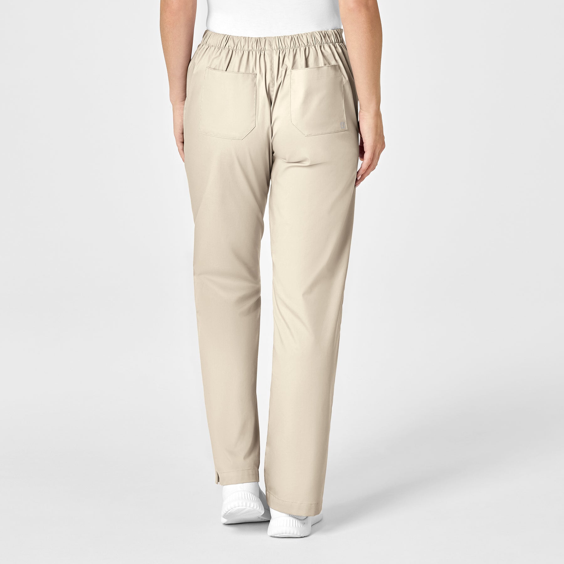 WonderWORK Women's Flare Leg Scrub Pant Khaki back view