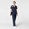 WonderWORK Women's Flare Leg Scrub Pant Navy full scrub set