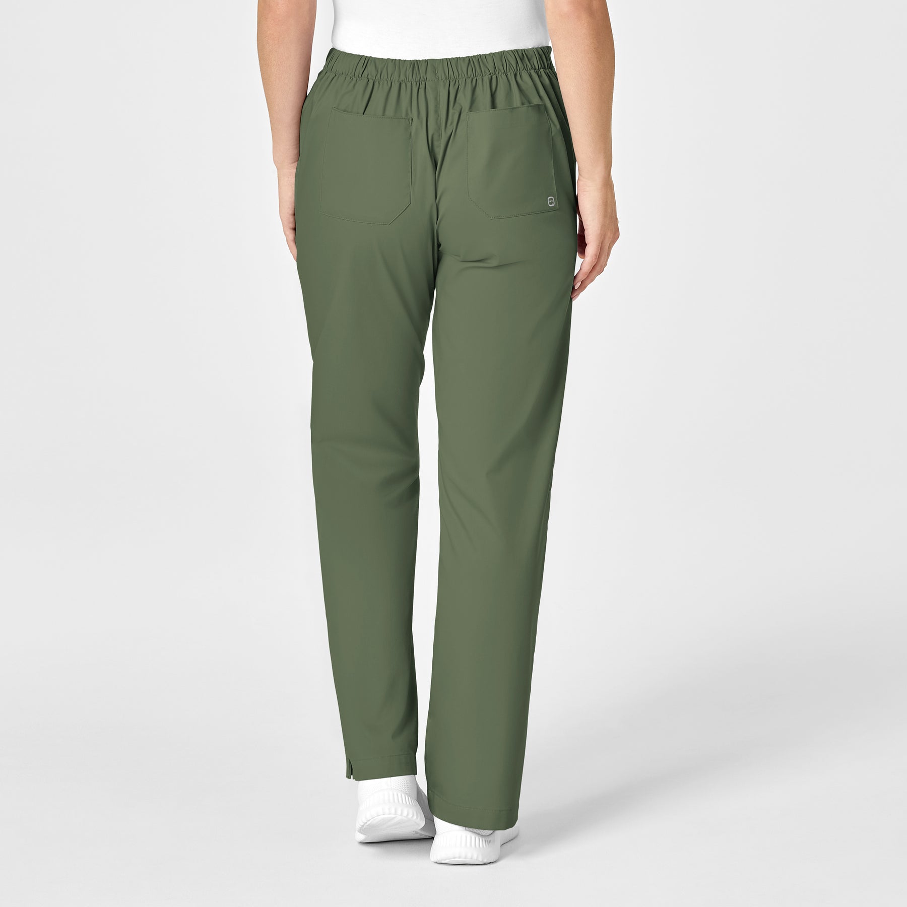 WonderWORK Women's Flare Leg Scrub Pant Olive back view