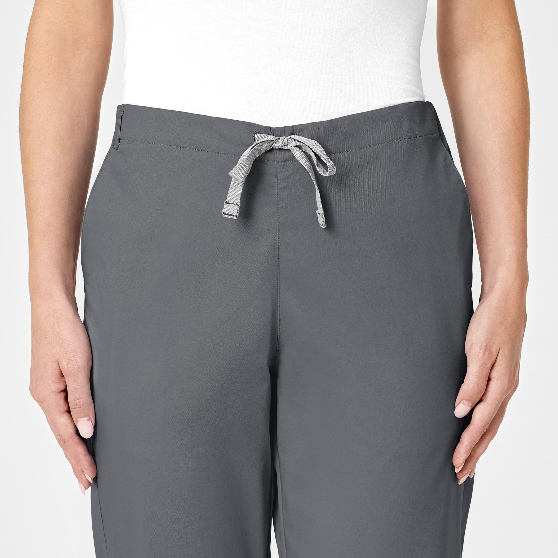 WonderWORK Women's Flare Leg Scrub Pant Pewter front detail