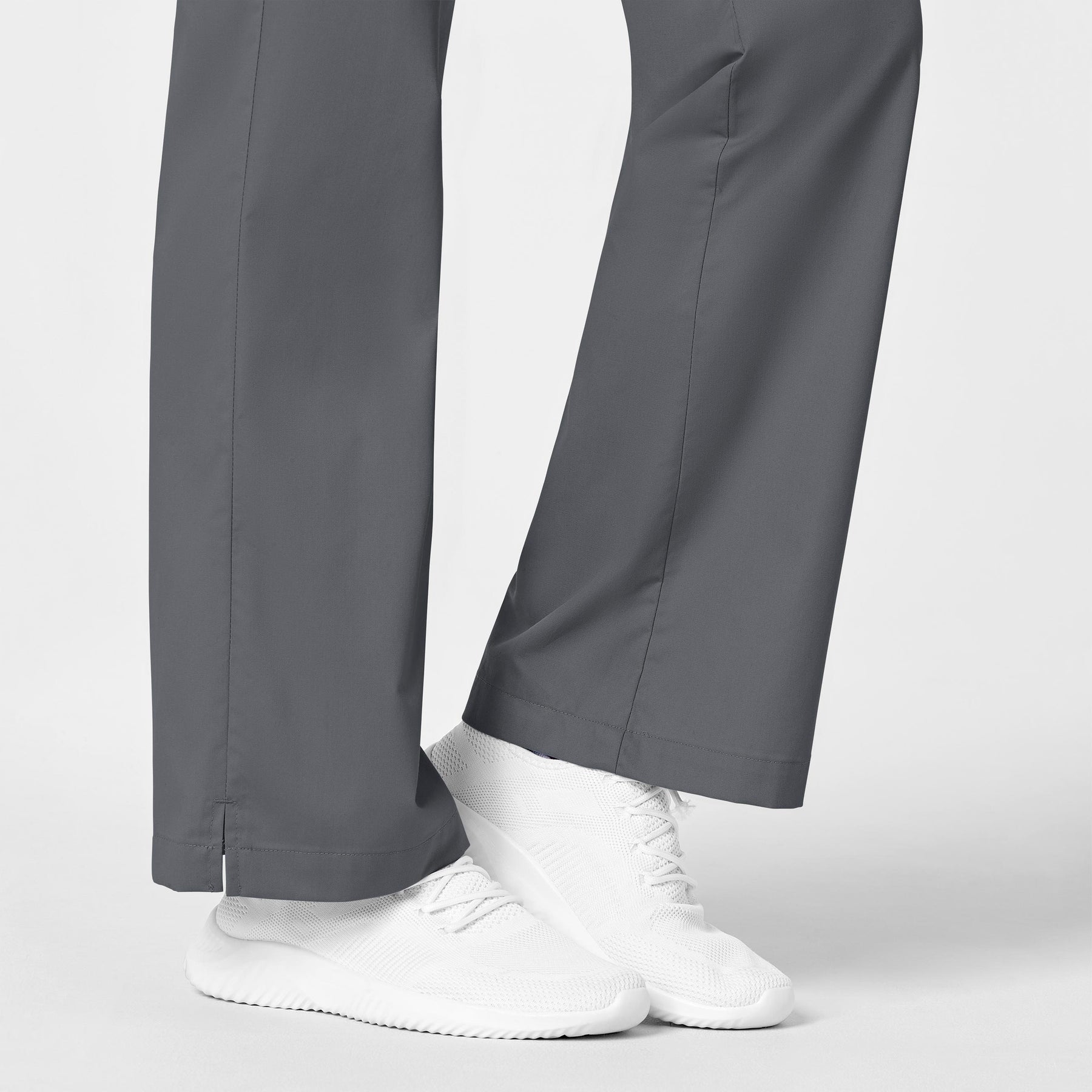 WonderWORK Women's Flare Leg Scrub Pant Pewter side detail 2